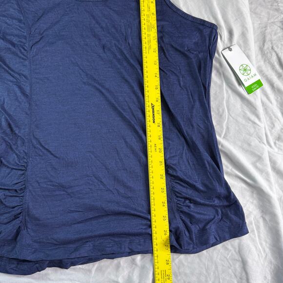 Gaiam Womens Energy Yoga Slim Fit Tank sz XL Maritime Blue Heather New with Tags - Picture 10 of 10